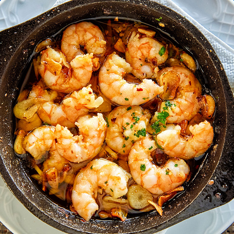 Sizzling Prawns with Black Seal Rum