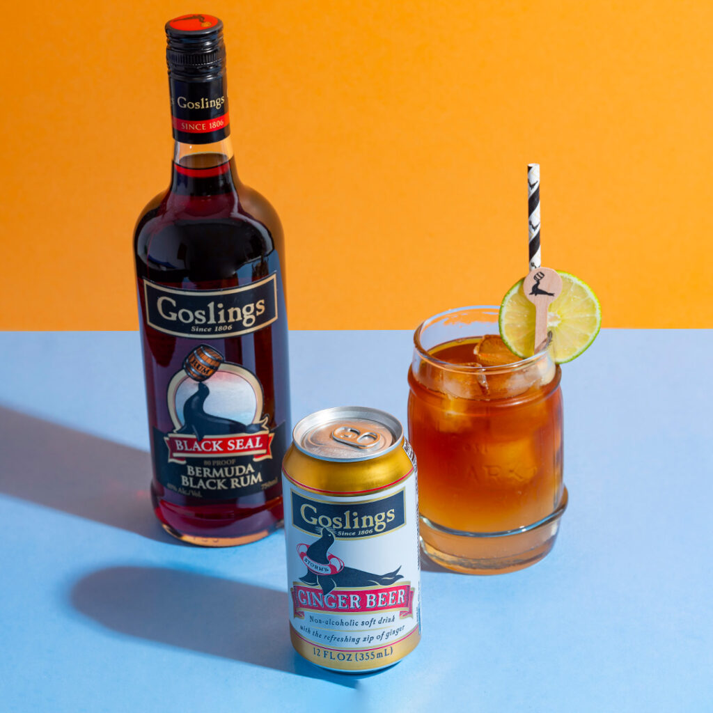 Goslings Black Seal Rum and Stormy Ginger Beer